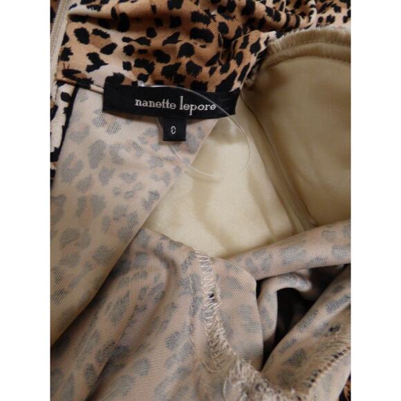 $332 Nanette Lepore Leopard Print On The Prowl Silk Jersey Dress 0 NEW - Picture 16 of 16
